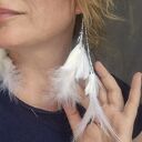 Klipsy długie białe pióra mogą być ślubne bardzo stylowe polecam zwracają uwagę duże leciutkie cudne