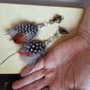 Klipsy etno boho folk z piórami box x1