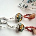 Klipsy orientalne Boho wykonane w pojedynczym egzemplarzu rękodzieło box x1