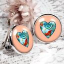 HAWAII HEART - KLIPSY Z SERDUSZKAMI W SZKLE - hawajskie serce