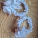 Białe ślubne klipsy koła - lekkie, handmade
