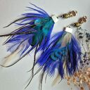 Klipsy leciutkie turkusowe pióra mogą być zamienione na kolczyki wykonane