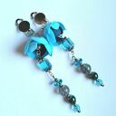 Klipsy etno boho folk kwiaty box x1