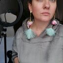 Klipsy pióra lekkie w stylu boho-folk - róże i etno