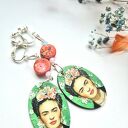Klipsy z frida kahlo bardzo efektowne zrobione z miłością i pasją box