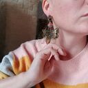 Klipsy Bali Orient - motyl i lekkie chwosty boho na klipsach