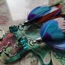 Klipsy pióra etno boho folk - lekkie frędzle