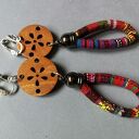Klipsy etno boho z rzemienia i liny - lekkie klipsy handmade