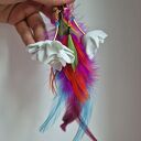 Długie, lekkie klipsy z piórami - ręczne wykonanie w stylu boho