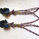 Klipsy etno boho folk z kolorowymi kwiatami - handmade 