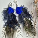 Klipsy z piórami boho - handmade w pojedynczym egzemplarzu