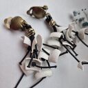 Klipsy białe kwiaty - leciutkie klipsy handmade boho