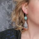 Kolorowe klipsy etno boho w stylu hipi - handmade