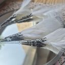 Klipsy długie białe pióra mogą być ślubne bardzo stylowe polecam zwracają uwagę duże leciutkie cudne