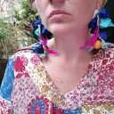 Lekkie klipsy Frida w stylu etno boho - chwosty i kwiaty