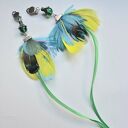 Klipsy lekkie kolorowe długie pióra, niezwykle widowiskowe