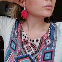 Klipsy kwiaty lekkie box x1 - folk orient etno boho (Ruda Klara)