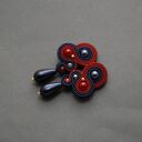 granatowo-czerwone klipsy sutasz