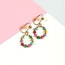 Kolekcja WIANKI - urocze klipsy z jadeitem multicolor