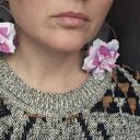 Klipsy lekkie kwiaty w odcieniach różu - delikatna biżuteria handmade