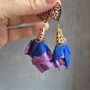 Kolorowe lekkie klipsy handmade w niebieskiej tonacji