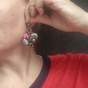 Klipsy lekkie z pomponami boho etno-folk - bez przekłuwania (Ruda Klara)