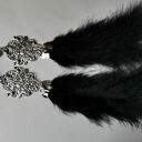 Klipsy czarne pióra boho folk Frida - Ruda Klara