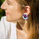 Duże lekkie klipsy z motywem oczu - wyraziste kolczyki handmade