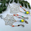 klipsy długie, azurowe, wiosenne, lekkie, polecam box x1