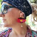 Klipsy etno boho Malwy - frędzle i pióra, które dodają lekkości