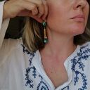 Klipsy etno boho orient box k1 - ręcznie robione na klipsy