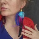 Klipsy pióra wykonane w pojedynczym egzemplarzu piękne polecam