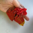 Klipsy kwiaty i ceramiczne rybki - boho folk, ręcznie malowane