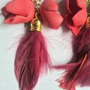 Lekkie klipsy z piórami w stylu boho - handmade Ruda Klara