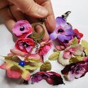 Kwiatowe klipsy boho Frida Kahlo - duże, bujne i kolorowe