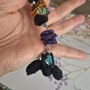 Klipsy boho z kolorowymi pomponami - lekkie i etno, turkusowe