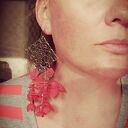 Klipsy etno boho Kwiaty Frida w ciepłych kolorach
