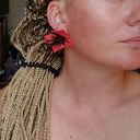 Lekkie klipsy kwiatowe boho - kolorowe handmade na klipsy