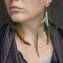 Lekkie duże klipsy lub kolczyki z piórami boho - Ruda Klara