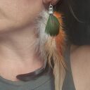 Lekkie klipsy z piórami w kolorach boho