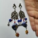 Klipsy etno wiszące długie - lekkie boho folk frida (box x1)