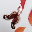 Kolczyki pióra jesienne lekkie etno boho folk