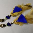 Klipsy pióra lekkie - folk boho etno damskie