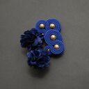 kobaltowe klipsy sutasz z kwiatkiem