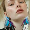 Klipsy Pióra Leciutkie - lekkie kolczyki bez przekłuwania w stylu boho