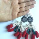 Kolorowe, lekkie i długie klipsy folk, etno i boho (9 cm)
