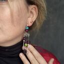 Boho klipsy handmade z chwostami - pojedynczy egzemplarz (lekkie i kolorowe)