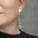 Klipsy z pirytem naturalnym i liściem - pozytywna energia w Twoim stylu