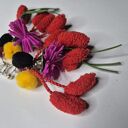 Długie, kolorowe klipsy folk boho Frida - lekkie i ręcznie robione