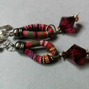 Kolorowe klipsy etno boho Lina Box X1 - lekkie, handmade Ruda Klara